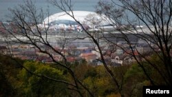 A view of the Bolshoi Olympic stadium and accommodation complex in the Adler district of Sochi, Russia, Sep. 29, 2013. 