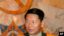 FILE - Laotian Defense Minister, Douangchay Phichit, is seen during a visit to Moscow.