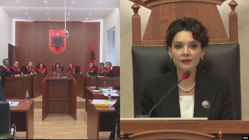 Kryetarja e parlamentit, Elisa Spiropali dhe trupa e Gjykatës kushtetuese