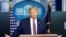 El presidente Donald Trump durante la rueda de prensa celebrada este miércoles en la Casa Blanca.