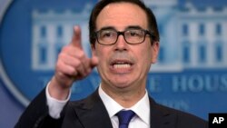 Secretario del Tesoro, Steven Mnuchin, dijo que EE.UU. no se mantendrá al margen mientras el régimen de Maduro siga destruyendo el orden democrático y violando los derechos humanos.