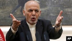 Presiden Afghanistan, Ashraf Ghani berbicara di Kabul (foto: dok). 