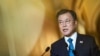 South Korean President Moon Jae-in speaks during a meeting with U.S. House Speaker Nancy Pelosi at the U.S. Capitol in Washington, May 20, 2021.