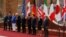 From left, European Council President Donald Tusk, Canadian Prime Minister Justin Trudeau, German Chancellor Angela Merkel, U.S. President Donald Trump, Italian Prime Minister Paolo Gentiloni, French President Emmanuel Macron, Japanese Prime Minister Shin