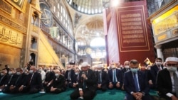 Turkish President Erdogan joined the first prayers at Hagia Sophia