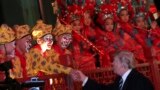 President Donald Trump meets opera performers at the Forbidden City in Beijing, China, Nov. 8, 2017.