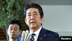 Perdana Menteri Shinzo Abe di kediaman resminya di Tokyo, Jepang, 23 Agustus 2019. 