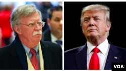 John Bolton (esq) e Donald Trump (dir) 