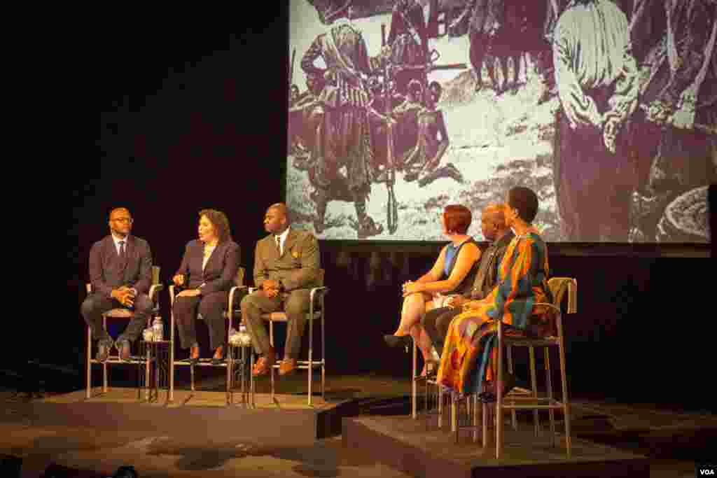 Moderator and panelists of Africa to America: The Odyssey of Slavery 