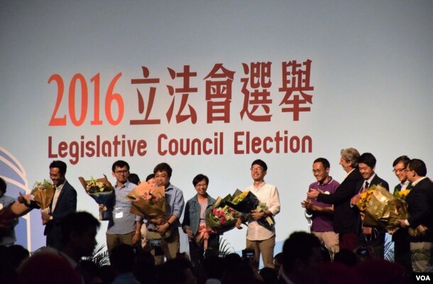 香港立法會選舉3名自決派候選人高票當選。（美國之音湯惠芸攝）