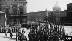 FILE - Picture released in March 1943 showing the German military parade of the Wehrmacht, in Berlin. 