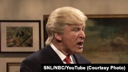 FILE - Actor Alec Baldwin portrays then-President-elect Donald Trump on "Saturday Night Live." 