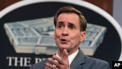 Juru Bicara Departemen Pertahanan AS atau yang dikenal dengan sebutan Pentagon, John Kirby. berbicara dalam sebuah konferensi pers di Pentagon, Washington, pada 1 November 2021. (Foto: AP/Manuel Balce Ceneta)