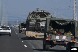 Konvoj izraelske vojske blizu granice sa Libanom.