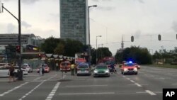 Fusillade dans le centre commercial Olympia Einkaufszentrum à Munich, le vendredi 22 juillet, 2016. 