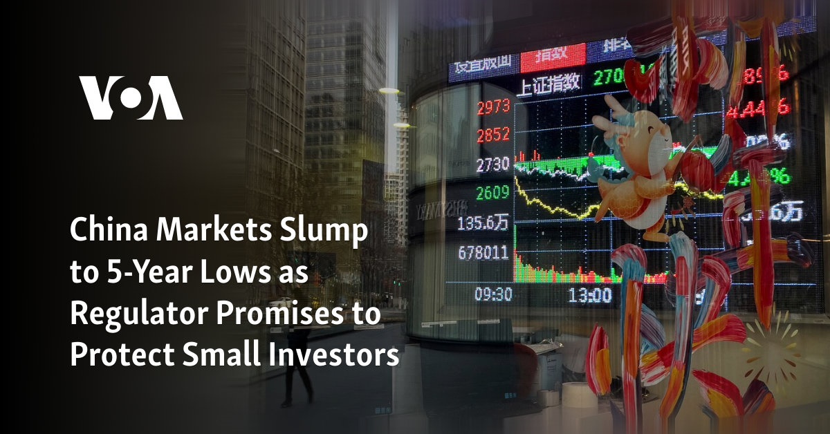 China Markets Slump to 5-Year Lows as Regulator Promises to Protect Small Investors