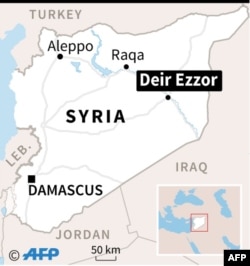 Map of Syria locating Deir Ezzor