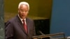 FILE - Edward Lowassa, shown addressing the U.N. General Assembly in 2006, is seen as a divisive figure in the ruling Chama Cha Mapinduzi party but remains popular and has done well at fundraising.