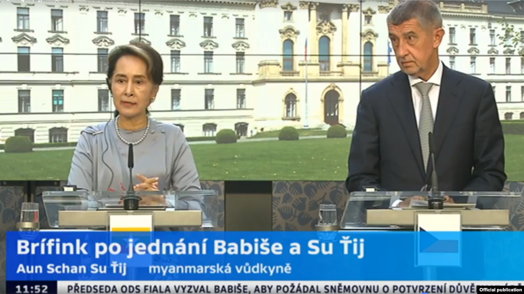 Briefing after the meeting of Babis with Myanmar leader Suu Kyi ( Photo Credit- CT24)