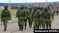 Russian military forces during Moscow's annexation of the Crimean Peninsula in 2014.