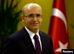 FILE - Turkish Deputy Prime Minister Mehmet Simsek is pictured in Ankara, Dec. 23, 2015.