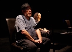 Actors Vi Tran and Kathleen Warfel at Four Children rehearsal at Kansas City Actors Theatre in Kansas City, Missouri, Oct 6 202. (Kansas City Actors)