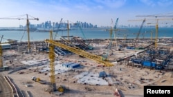 Qatar Vue générale du stade Ras Abu Aboud en construction à Doha avant la Coupe du monde en 2022, dans cette photo non datée obtenue par Reuters le 15 juillet 2020.