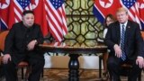 U.S. President Donald Trump and North Korea's leader Kim Jong Un meet during the second U.S.-North Korea summit at the Sofitel Legend Metropole hotel in Hanoi, Feb. 28, 2019.