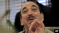 Indian Health Minister Ghulam Nabi Azad speaks during a press conference in New Delhi, India, July 5, 2011