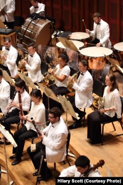 Miles Salerni on the timpani, with the Tanglewood Music Center Orchestra.