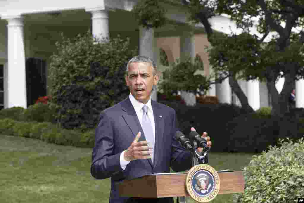 Barak Obama G&#39;azo va Ukrainadagi ahvol borasida bayonot berayapti.