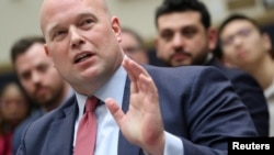 FILE - Acting U.S. Attorney General Matthew Whitaker testifies before a House Judiciary Committee hearing on oversight of the Justice Department on Capitol Hill in Washington, Feb. 8, 2019. 