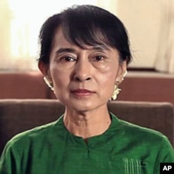 Burmese pro-democracy leader Aung San Suu Kyi congratulates Voice of America on its 70th anniversary in this screengrab from a video produced to mark the milestone, March 7, 2012.
