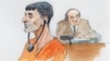 نقاشی از حضور «مصطفی ال امام» متهم به قتل سفیر سابق آمریکا در لیبی در دادگاه فدرال در واشنگتن - اثر از لین، ان بی سی نیوز