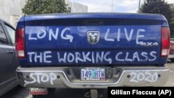 FILE - In this June 20, 2019, file photo, a diesel truck that belongs to a self-employed logger is parked in Salem, Oregon