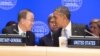 Sec. Gral. de la ONU Ban Ki-moon y presidente Barack Obama en la Cumbre de Líderes sobre Combate al Extremismo.