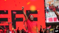FILE - Economic Freedom Fighters (EFF) leader Julius Malema at the party's manifesto launch in Durban, South Africa, on Feb. 10, 2024.