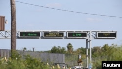 FILE - A port of entry by the Mexico-U.S. border is pictured in Roma, Texas, Apr. 11, 2018. 