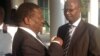 Justice Minister Emmerson Mnangagwa and Information Minister Jonathan Moyo at State House recently. (Photo/Zanu-PF Live Facebook Page)