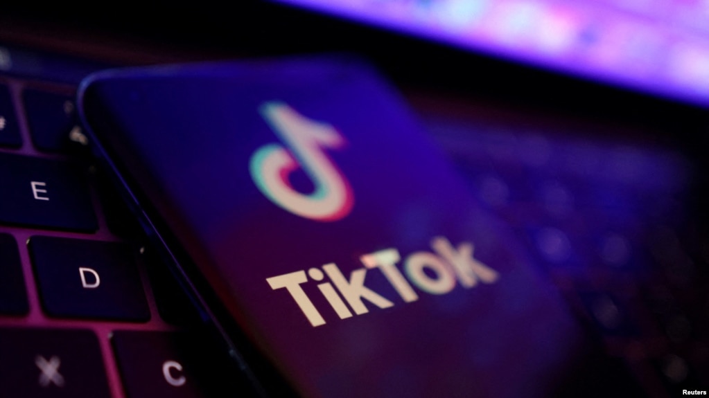 TikTok应用程序的标志(photo:VOA)