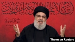 Umuyobozi mukuru w'umurwi Hezbollah muri Libani, Sayyed Hassan Nasrallah 