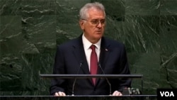 Serbian president Tomislav Nikolic addresses UNGA