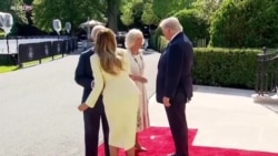 찰스 3세 영국 국왕 백악관 도착...트럼프 대통령 내외 영접