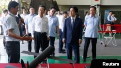 台湾总统赖清德在台中视察中山科学院航空研究所无人机研发情形。(2026年7月17日）