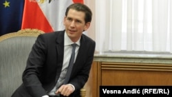 The Minister of Foreign Affairs of Austria Sebastian Kurz visiting with Serbian Prime Minister Aleksandar Vucic in Belgrade