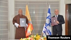 مراسم امضای توافق بین سفیران اسرائیل و بوتان در هند و در سفارت اسرائیل انجام شد