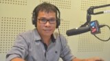 Mr. Ou Ritthy, co-founder of Politikoffee, political affairs-oriented youth group, talks about Cambodian youth demands for policy debates by competing political leaders on VOA Khmer's Hello VOA radio call-in show, Monday, February 09, 2015. (Lim Sothy/VOA