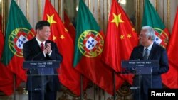 시진핑 중국 국가주석과 안토니오 코스타 포르투갈 총리 5일 껠루즈 궁전에서 만나 '일대일로' 구상에 관한 협력을 약속하는 양해각서를 체결했다. 
