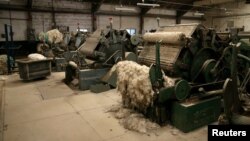 Cotton-sorting machines are seen at a closed-down textile factory in Kaduna, Nigeria, Nov. 3, 2016. 