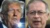 (FILE) This combination of pictures created on January 26, 2025 shows US President Donald Trump in Las Vegas, Nevada, on January 25, 2025 and Colombian President Gustavo Petro in Bogota on May 31, 2024.